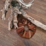 Scrunchi rotbraun Streifen – Bild 2